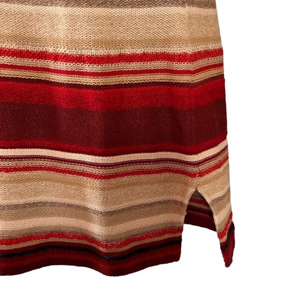 LAUREN By Ralph Lauren Linen Blend Striped Tan Red Sleeveless Top - Picture 4 of 11